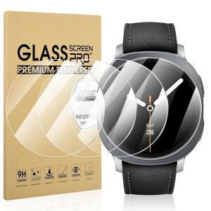 갤럭시 워치 8 44mm 유리 스크린 프로텍터, 갤럭시 44mm 스마트워치용 HD-클리어 경도 보호 필름 [스크래치 방지]용 수오만 4팩