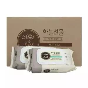 하늘선물 용물티슈 저렴한물티슈 안심물티슈 한박스 100매X24개