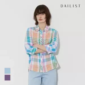 [데일리스트] 체크 린넨 블라우스_MDBNL4M3141