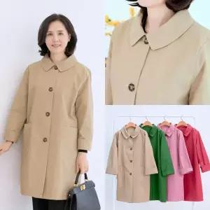엄마옷 마미소 모던 바바리 국내생산 간절기 코트 카라 면혼방 할머니 빅사이즈 40 70 마담 중년 여성 옷