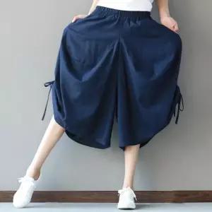 편안한 밴딩 데일리 여성 빅사이즈 옆트임 체형커버 7부 팬츠