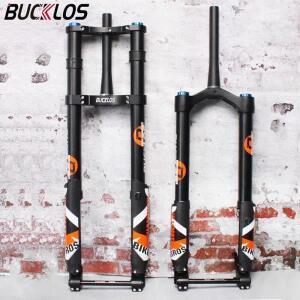 BUCKLOS 에어 서스펜션 포크 MTB 자전거 20 ''265.0 더블 어깨 지방 180mm 여행 스노우 비치 부품