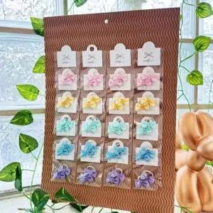 [반려] 머리끈 2P 고무줄 세트 보석 강아지 봄꽃 리본 20개