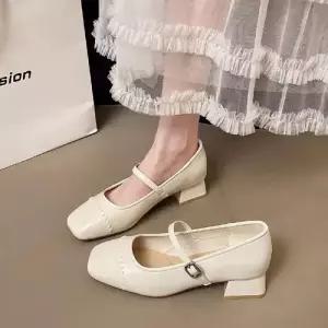 여사친 메리제인 슈즈 봄여름 스틸레토 플레인 힐 플랫 일자핏 펌프스 ST2