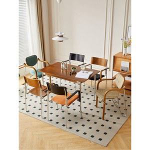 빈티지 원목 식탁 소형 북유럽 일식 가정용 직사각형 책상과 의자 콤비 2025년 신상 DS 71