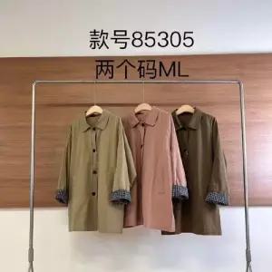 여성용 캐주얼 빈티지 가을 체크 반터틀 코트 트렌치 OP3