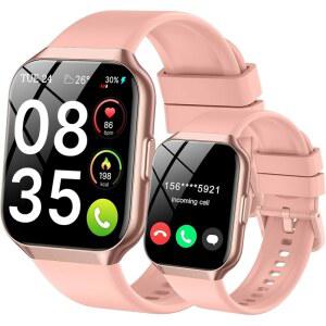 남성용 스마트 워치 응답/전화 걸기 , 1 83인치 HD 터치스크린 트래커, 480시간 플레이타임, 112시간 이상 스포츠 모드, 및 수면 트래커, , 안드로이드용 워치 /iOS, IP68 방수, 로즈