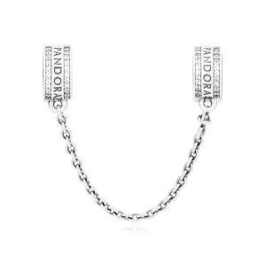 판도라 792057CZ 로고 세이프티 체인 클립 실버 참