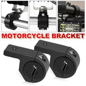 HAOLIDE 1/2pcs 바이크 오토바이 LED 라이트 바 클램프 브래킷 튜브 마운트 키트 안개등 모토 오프로드용