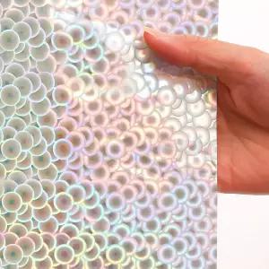 Ga-Geetopia 홀로그램 3D EVA 샤워 커튼 라이너 서클 72x72 프리미엄 중형 투명 플라스틱 욕실 샤워실