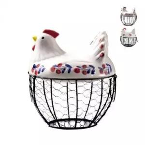 [SBD] 도자기 세라믹 바구니 계란 닭모양 수납함 정리함