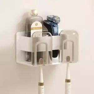 [SBD] 꽂이 치약 포함 칫솔 양치컵 화장실 2구 면도기 화이트 세트 거치대