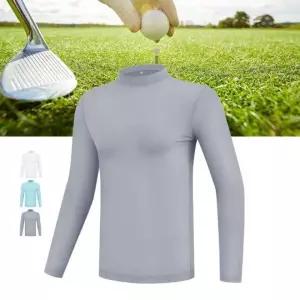 남성용 골프용 냉감 긴팔 자외선 차단 기능성 이너웨어 티셔츠 uhJ7+3gbm