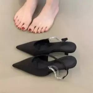 엘럽여사친 웨지힐 프렌치 펌프스 백 스틸레토 봄여름 샌들 힐 큐빅 원템2