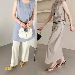 엘럽여성 여름 웨지힐 샌들 양가죽 스틸레토 펌프스 플랩 원템2