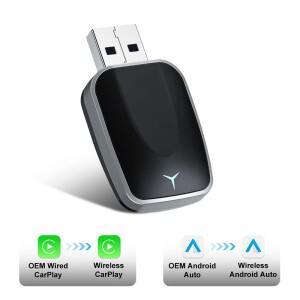 무선 카플레이 안드로이드 오토 어댑터 2in1 스마트 호환 미니 박스 플러그 앤 플레이 연결 닛산 호환용 범