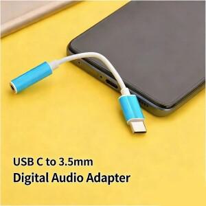 [호환품]USB C to 3.5mm 디지털 오디오 어댑터 HiFi DAC 32Bit/384kHz 헤드폰 잭 (아이폰 호환 16 15 Pro M