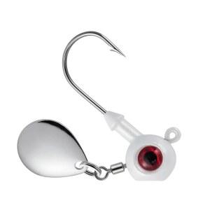 닥터피쉬 10팩 언더스핀 지그 헤드 담수 수영 미끼 볼 지그 베이스 월아이 낚시 훅 콜로라도 스피너 블레이드 평평한 바닥 스탠드업