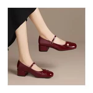 여자 스트랩힐 슈즈 프렌치 메리제인 봄 스틸레토 작은 구두 웨딩 빈티지 단화 ST1