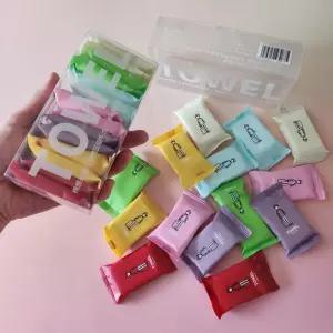 휴대용 압축수건 타월 타올 1세트 14개 휴대용 압축수건 여행용 캠핑용 타올