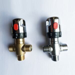 1/2 인치 dn15 황동 제어 태양열 온수기 욕실 믹서 혼합 수온 온도 조절 파이프 밸브