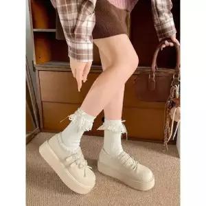 SMK 여자 빈티지 봄 가을 플랫슈즈 키높이 통굽 슈즈 플랫 JEN3