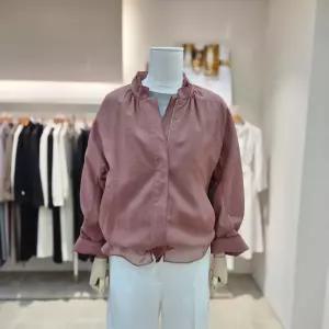 시스루 배색 하이넥 블루종 점퍼 (BS4B0JP611/브릭)_DG