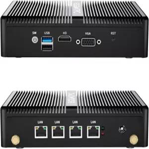 EGSMTPC 방화벽 미니 PC 라우터 4포트 2.5GbE 네트워크 4GB RAM mSATA SSD 홈 및 소규모 비즈니스