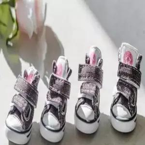 [반려] 캔버스 애견신발 브라운 댕댕슈즈 강아지코스튬 웰시코기신발