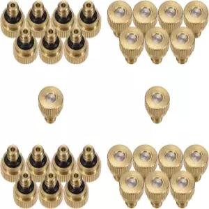 M 미터XITY 30팩 황동 미스트 노즐 0.012 0.3mm 오리피스 10/24 UNC 오링 교체 미스터 플러그 가든 파티오