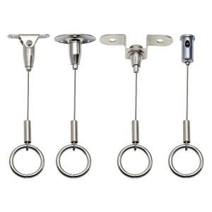 2PCS 조정 가능 서스펜션 스틸 케이블 26mm 철 링 1.5mm 와이어 로프 및 크림핑 클램프에 사용됨