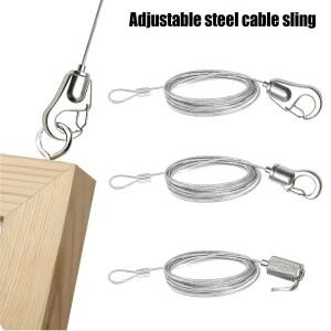 1.5mm 강철 케이블 로프 서스펜션 키트(조절 가능 자동 후크 포함 거울/광고판/그림 걸이용)