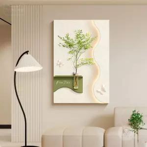 인테리어 액자 발광 벽장식 수경식물 와비사비풍 달 감성 현관 고급 거실 소품 장식 벽걸이