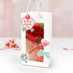 가정의달 카네이션 꽃다발 투명 쇼핑백 만들기 키트 유치원 어린이집 어버이날 스승의날