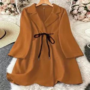 여성용 모직 코트 벨트 아우터 빅사이즈 상의 BE1