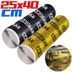 [호환품]자동차 방음 매트 40x25cm 부틸 고무 알루미늄 호일 열 소음 차단 자가 접착 댐퍼 문 트렁크 바닥