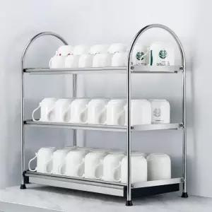 스테인리스 컵 선반 거치대 컵수납대 3단 보관함 대형