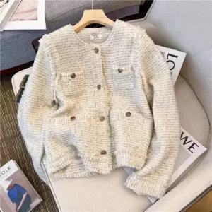 여친 울 가을 상의 쇼트 모피 코트 프렌치 BE3