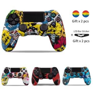 [호환품]소니호환 플레이 스테이션 4 컨트롤러 용 보호 고무 커버 PS4 게임 패드 실리콘 케이스 2 개의 썸