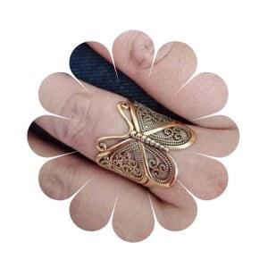 아네니체라 빈티지 버터플라이 랩 링 골드 메탈 버터플라이 링 조절 가능 버터플라이 핑거 링 조절 가능 버터플라이 너클 링 여성용 핸드 주얼리