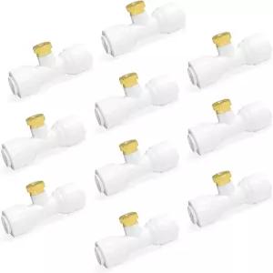 티 커넥터 화이트 10PCS 미스터 노즐 교체 외부 황동 및 파티오 백야드 가든 온실 우산용 실외 물 미스트