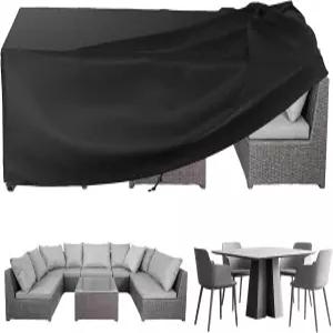 파티오 가구 커버 야외 방수 헤비 듀티 옥스포드 범용 테이블 자외선 차단 소파 세트 및 의자 블랙 108