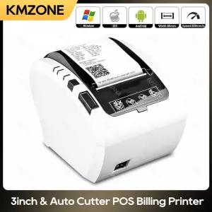 80mm 열 영수증 프린터 3 인치 자동 커터 데스크탑 POS 지원 WIFI 블루투스 이더넷 직렬 USB 모바일