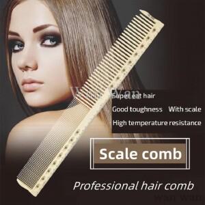 1Pc 미용 빗 헤어 커팅 천연 수지 양면 스케일 이발소 살롱 전문 스타일링 도구 Y0416