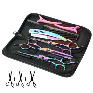 헤어 가위 전문 커팅 숱이 많은 미용 이발 빗 면도기 세트 살롱 및 가정용 직송 6.0 인치