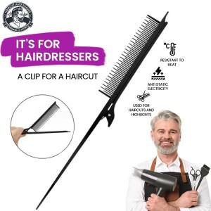 1pc 전문 살롱 미용 빗 헤어 스타일링 블랙 다기능 하이라이트 클립 정전기 방지