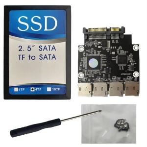 [호환품]전자 하드 디스크용 SATA 4포트 2.5인치 어댑터 L22A-SD/TF 카드 자체 제작 SSD 솔리드 스테이트