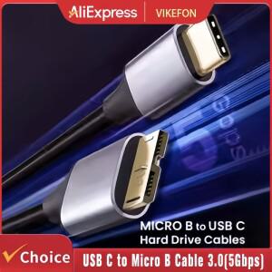 [호환품]USB C-마이크로 B 케이블 3.0(5Gbps) C형 암 외장 하드 드라이브/SSD(도시바WD시게이트)맥북 호환