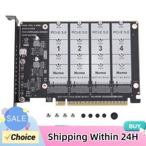 [호환품]PCIE Express 5.0 Gen5 X16 분리형 분기형 RAID 카드 - 4X NVME M.2 NGFF SSD 확장 고속 4x128Gbps