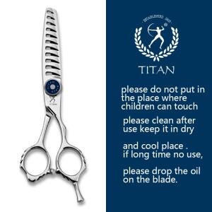 TITAN 전문 헤어 가위 숱이 나는 이발 도구 미용 6 인치 vg10 스틸 CNC
